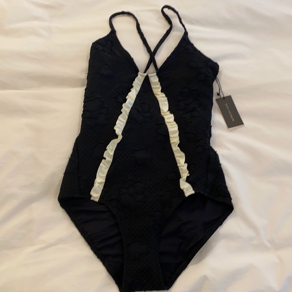 NWT Morgan Lane black one piece swimsuit